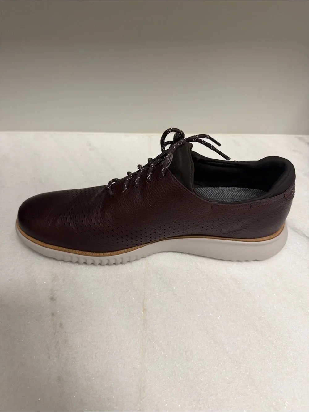 Cole Haan Perforated Leather Lace-Up Oxfords - Dark Brown